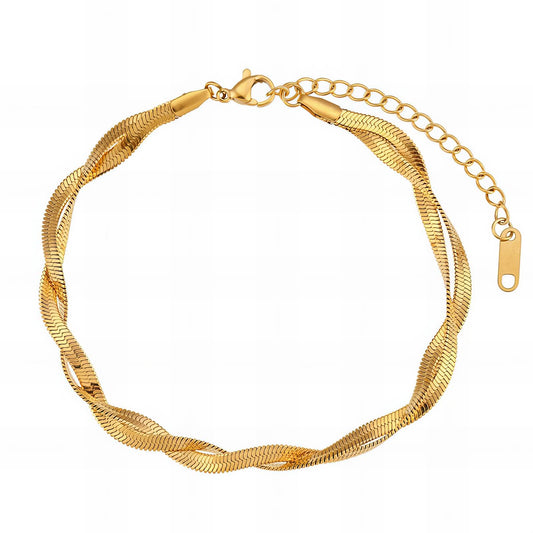 Bracelet, 18K Gold Plated Steel