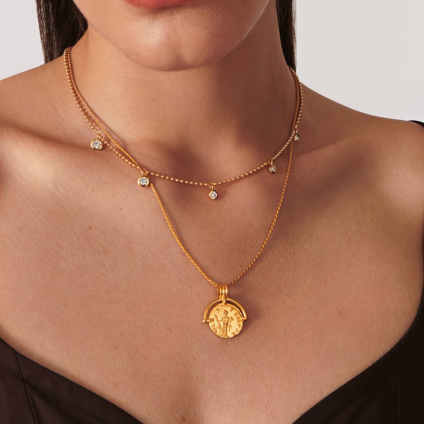 Necklace, 18K Gold Plated Steel