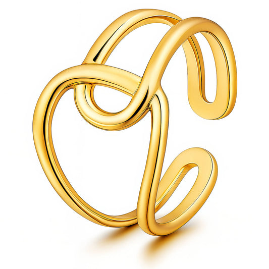 Ring, 18K Gold Plated Steel