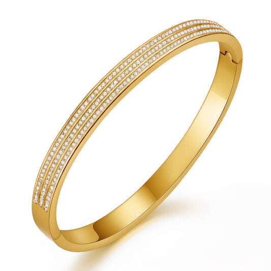 Bracelet, 18K Gold Plated Steel