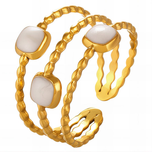 Ring, 18K Gold Plated Steel