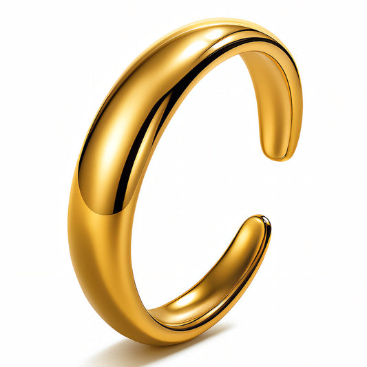 Ring, 18K Gold Plated Steel