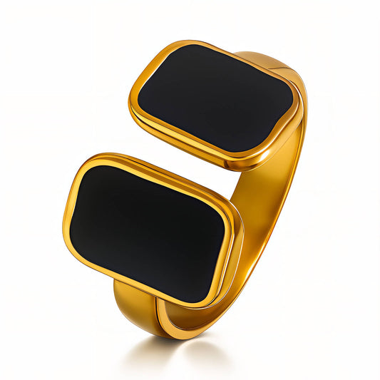 Ring, 18K Gold Plated Steel