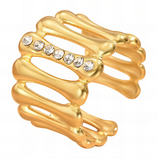 Ring, 18K Gold Plated Steel