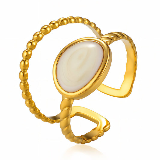 Ring, 18K Gold Plated Steel