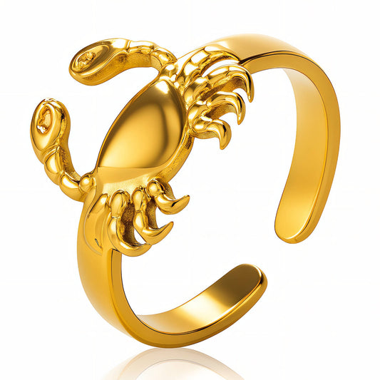 Crabs Ring, 18K Gold Plated Steel