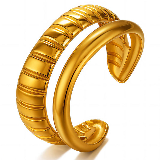 Ring, 18K Gold Plated Steel