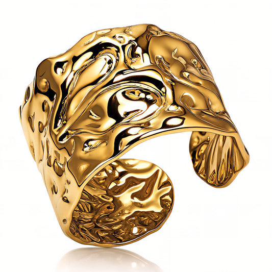 Ring, 18K Gold Plated Steel
