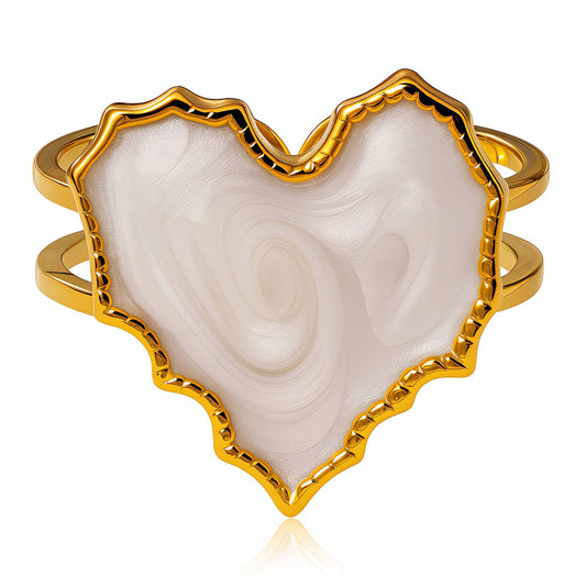 Heart Ring, 18K Gold Plated Steel