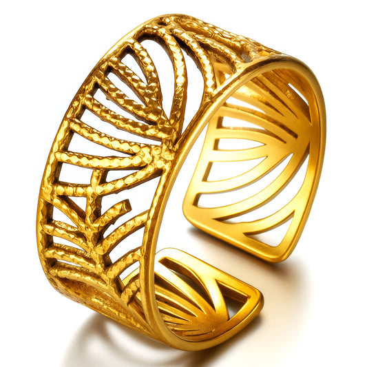 Ring, 18K Gold Plated Steel