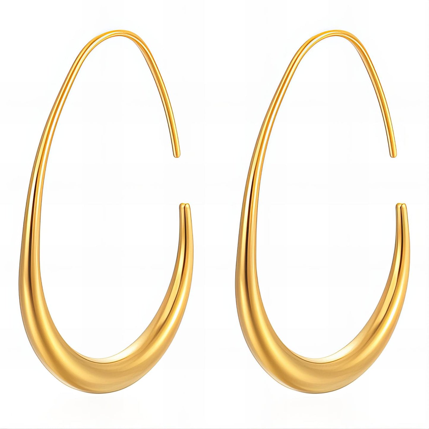 Earrings, 18K Gold Plated Steel