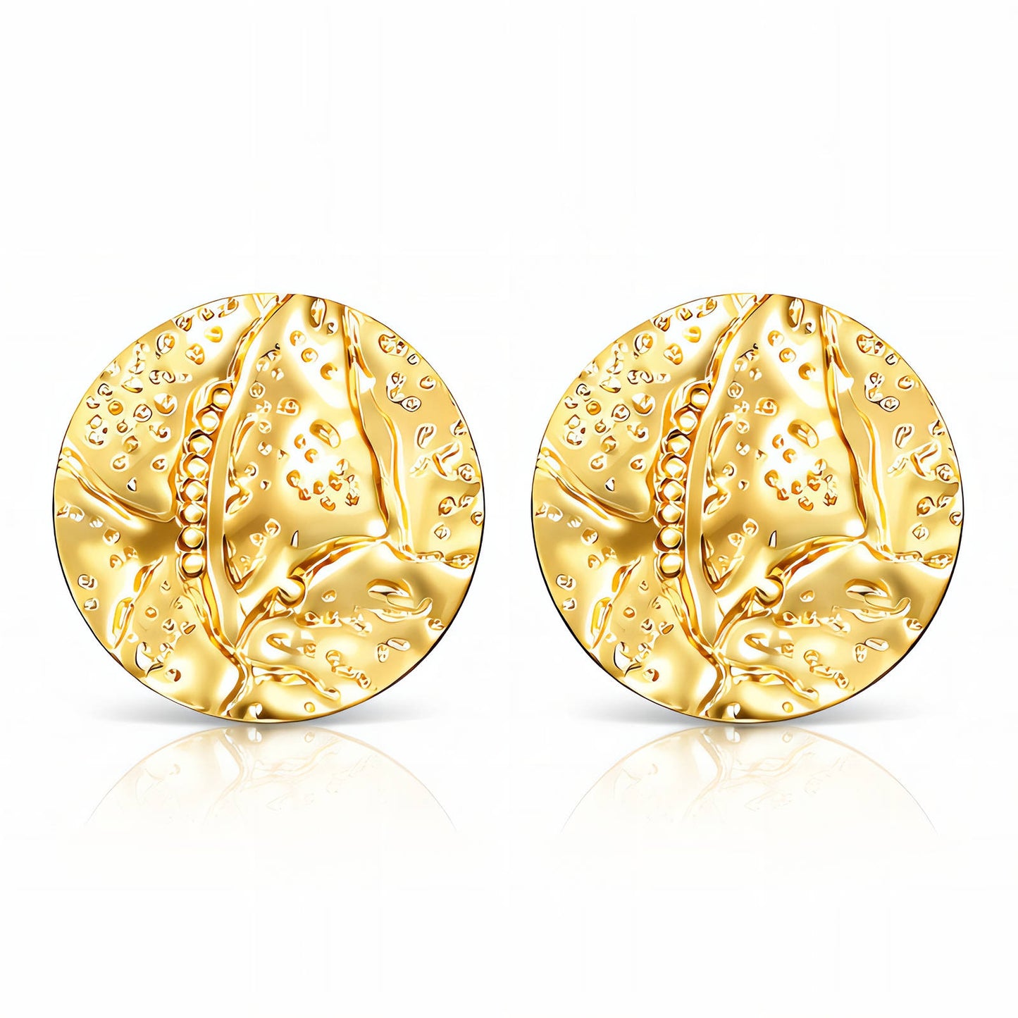 Earrings, 18K Gold Plated Steel