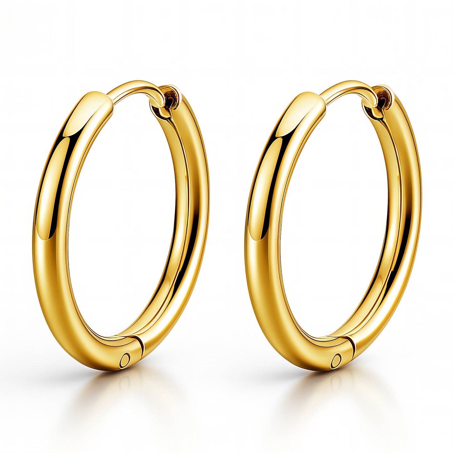 Earrings, 18K Gold Plated Steel