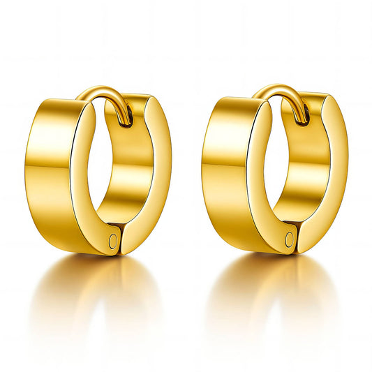 Earrings, 18K Gold Plated Steel