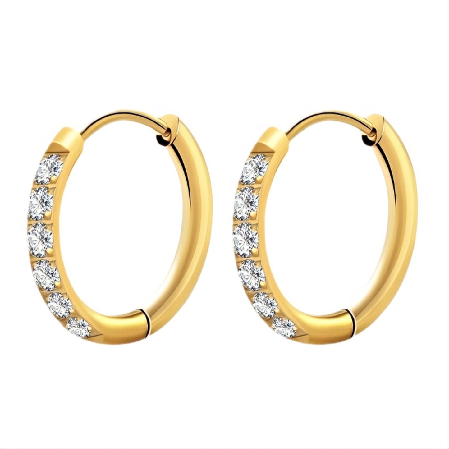 Earrings, 18K Gold Plated Steel