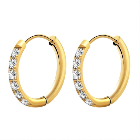 Earrings, 18K Gold Plated Steel