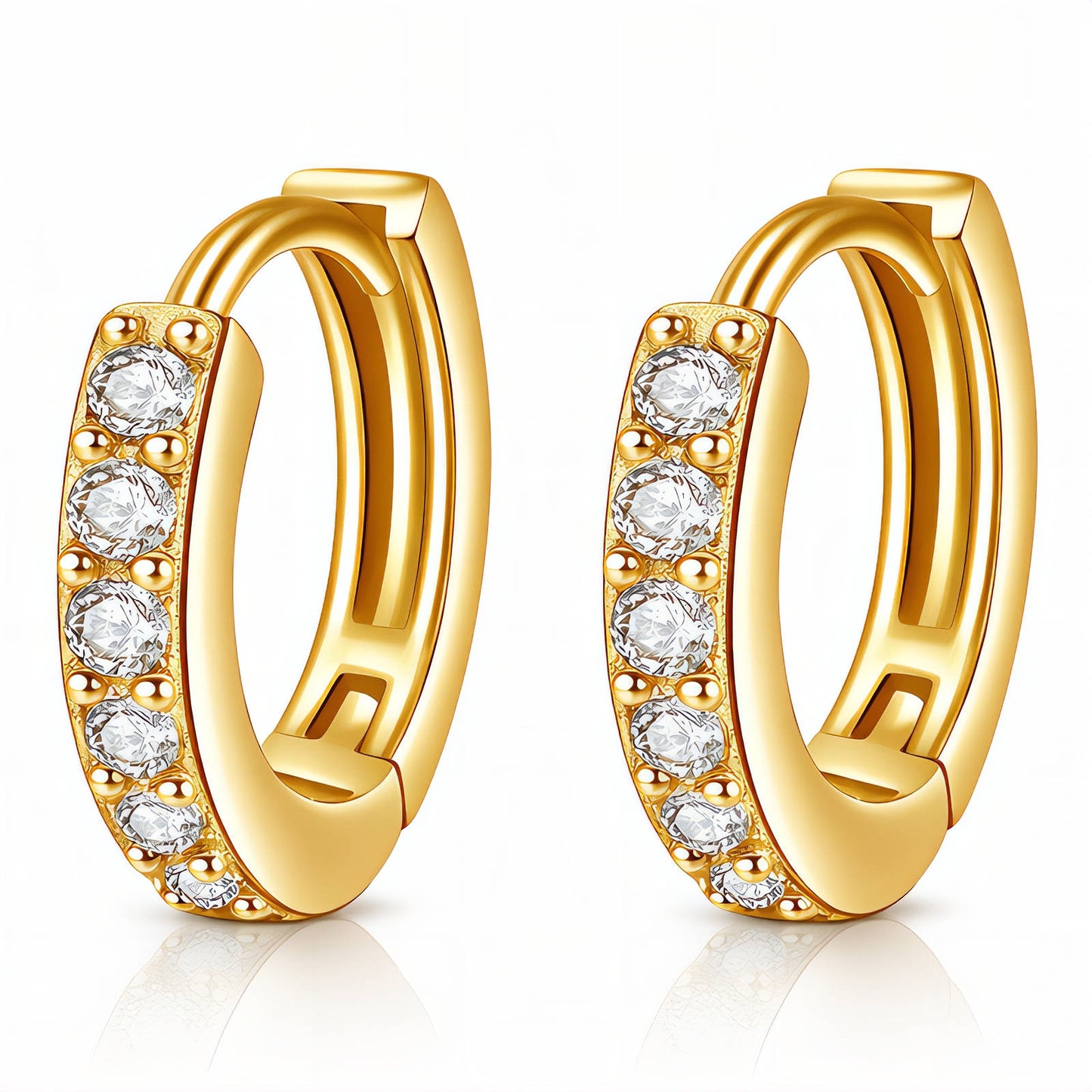 Earrings, 18K Gold Plated Brass