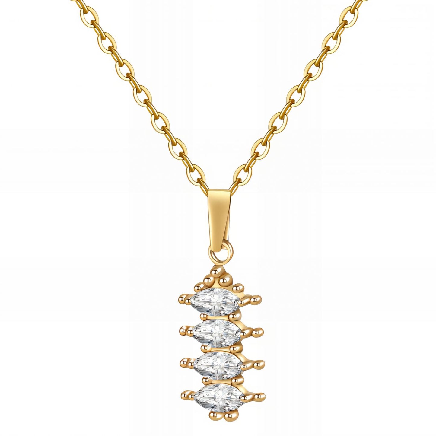 Necklace, 18K Gold Plated Steel