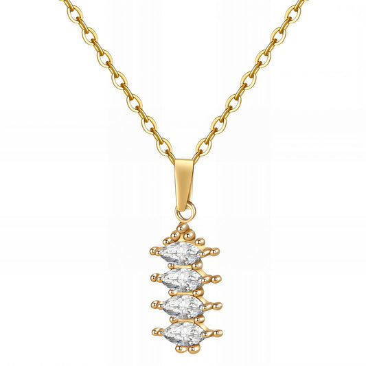 Necklace, 18K Gold Plated Steel