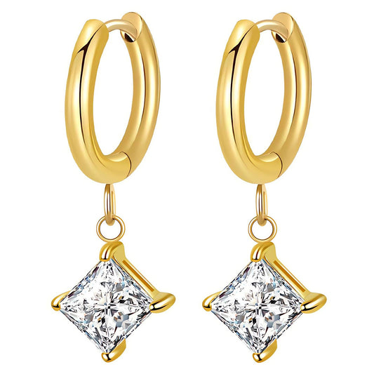 Earrings, 18K Gold Plated Steel