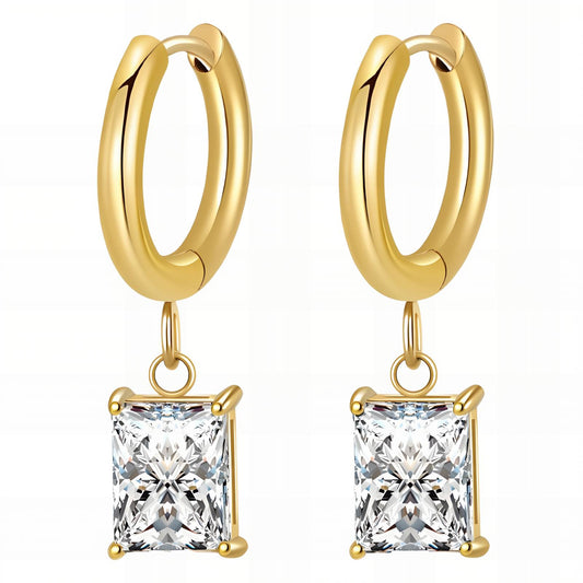 Earrings, 18K Gold Plated Steel