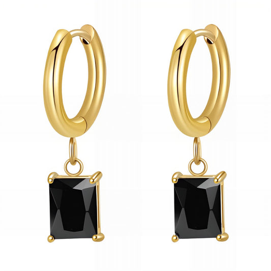 Earrings, 18K Gold Plated Steel
