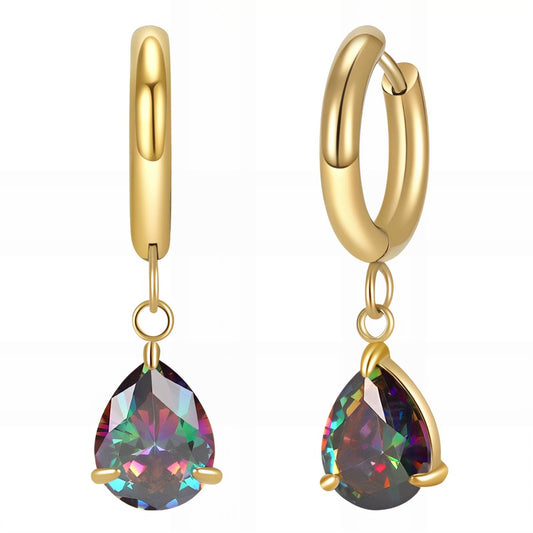 Earrings, 18K Gold Plated Steel