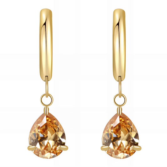 Earrings, 18K Gold Plated Steel