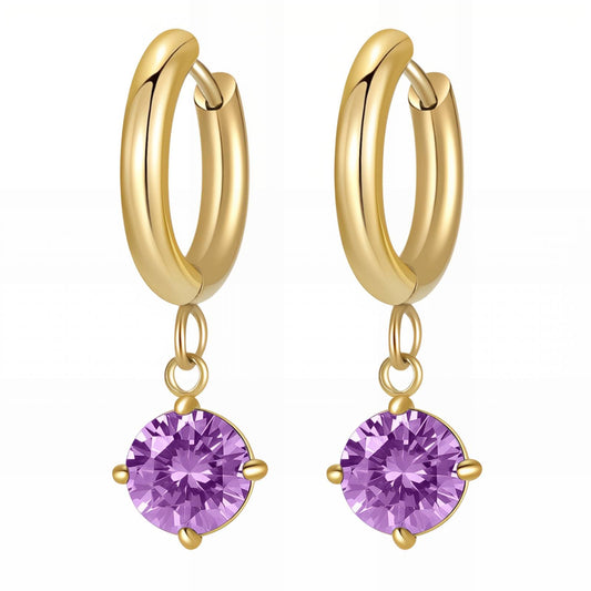 Earrings, 18K Gold Plated Steel