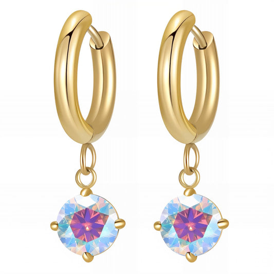 Earrings, 18K Gold Plated Steel