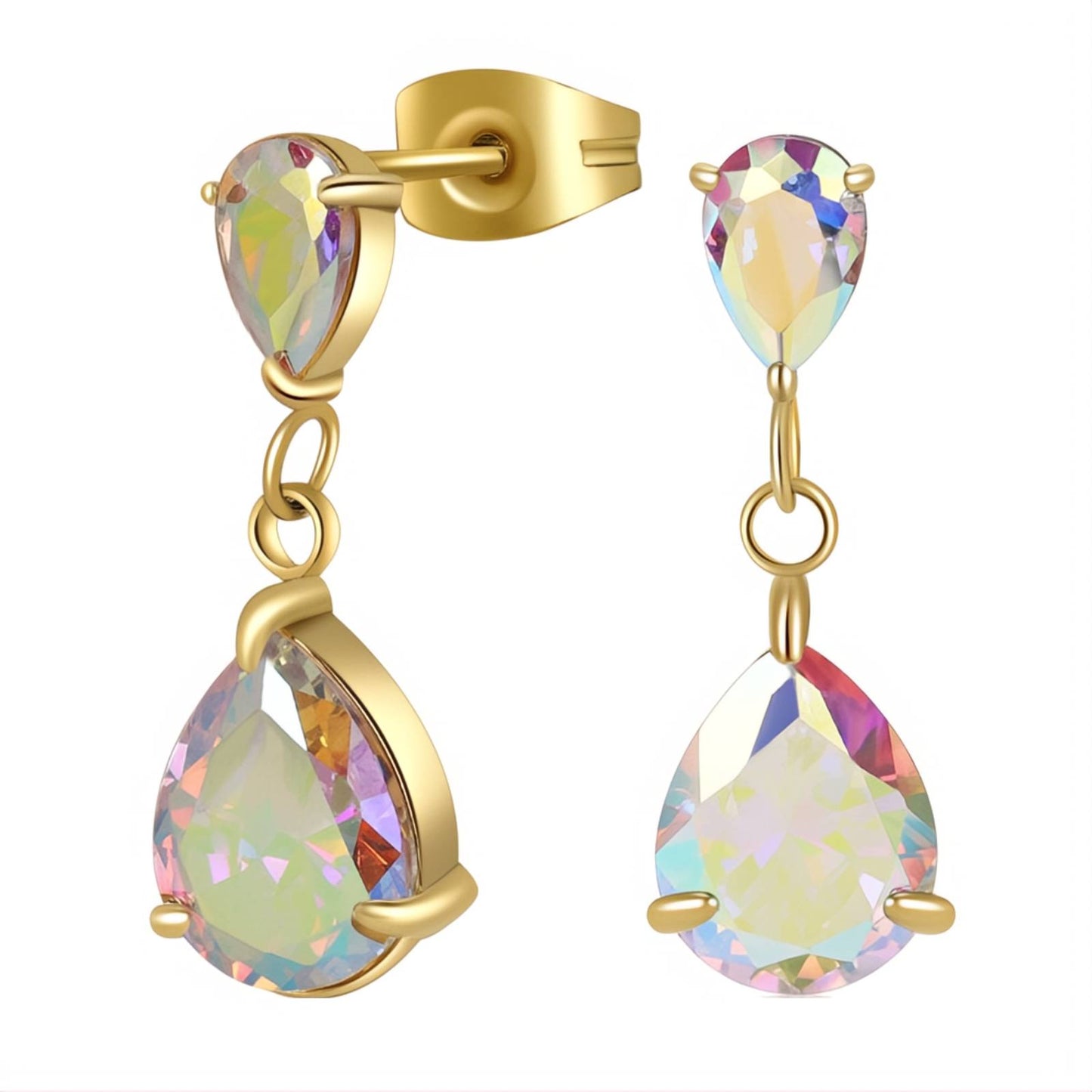 Earrings, 18K Gold Plated Steel