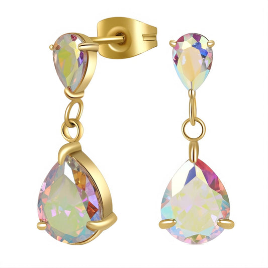 Earrings, 18K Gold Plated Steel