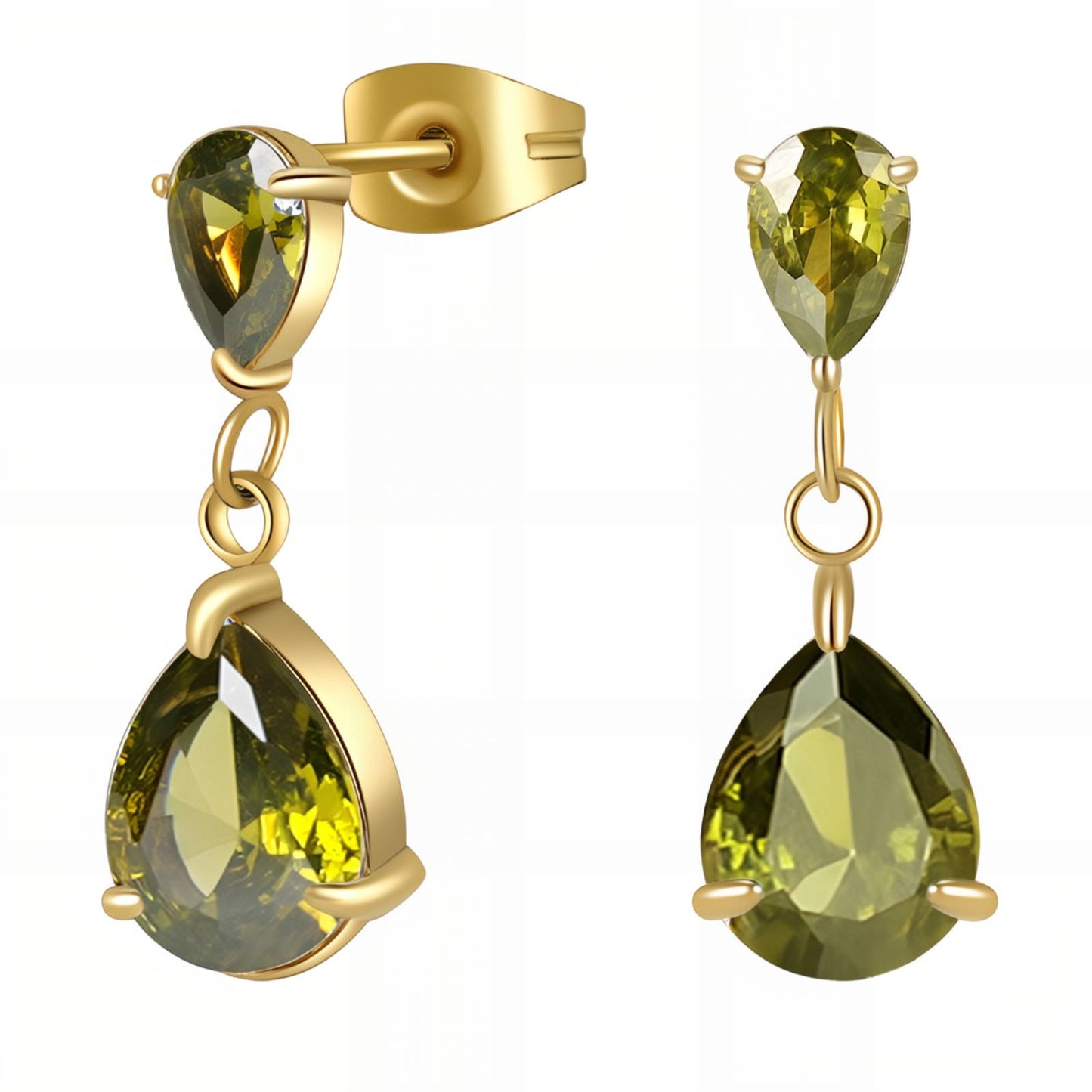 Earrings, 18K Gold Plated Steel