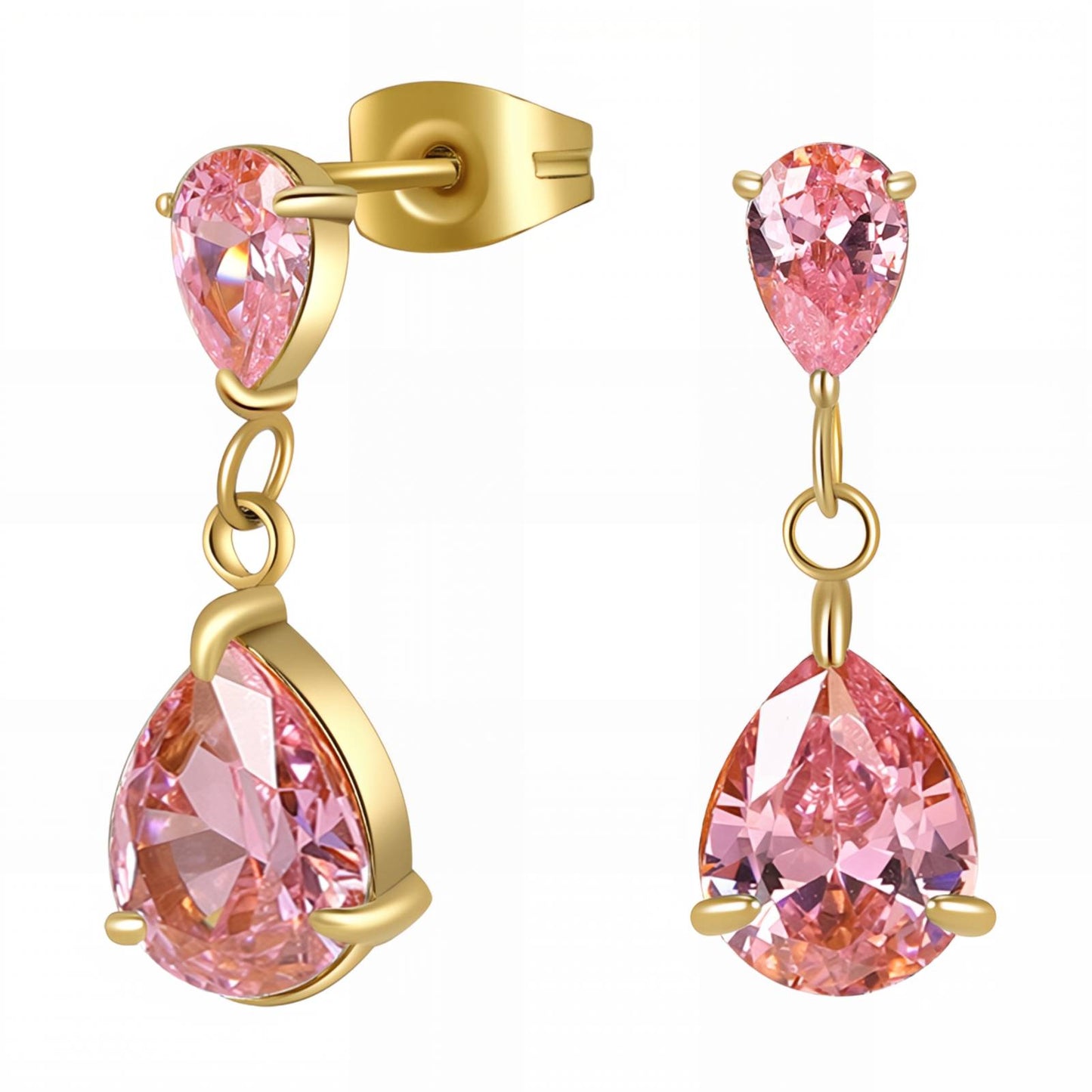 Earrings, 18K Gold Plated Steel