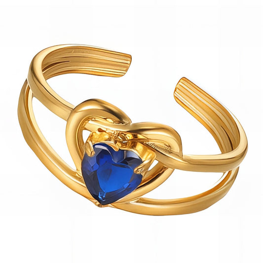 Heart Ring, 18K Gold Plated Steel