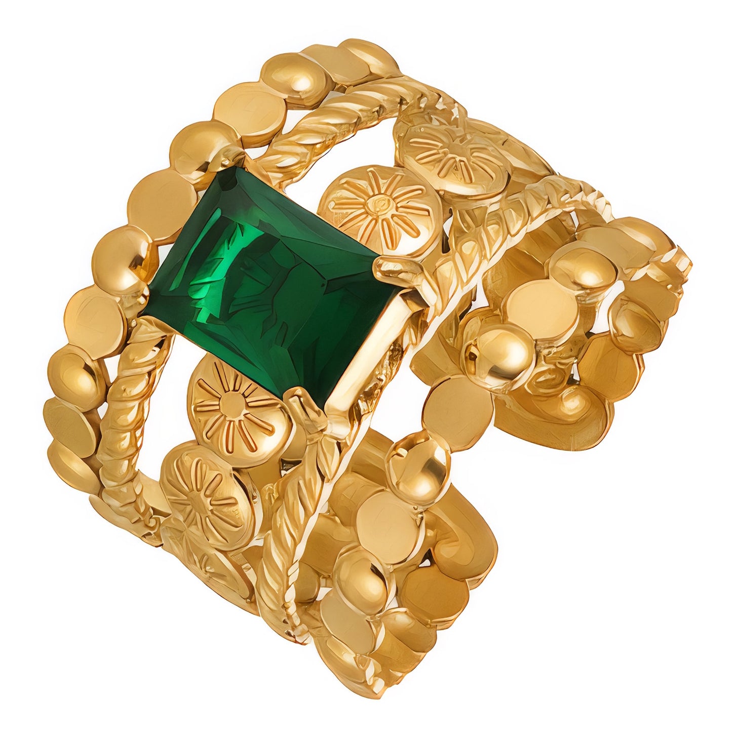 Ring, 18K Gold Plated Steel