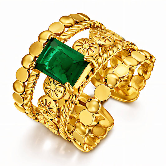 Ring, 18K Gold Plated Steel