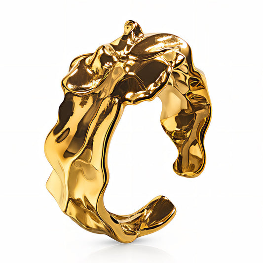 Ring, 18K Gold Plated Steel