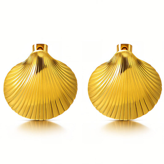 Seashells Earrings, 18K Gold Plated Steel