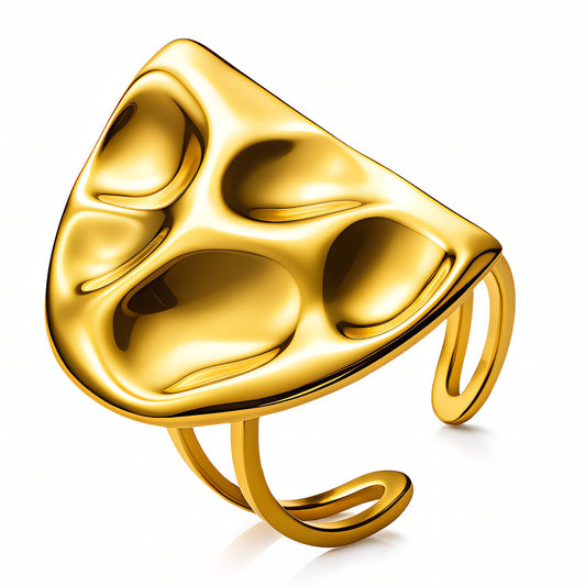 Ring, 18K Gold Plated Steel