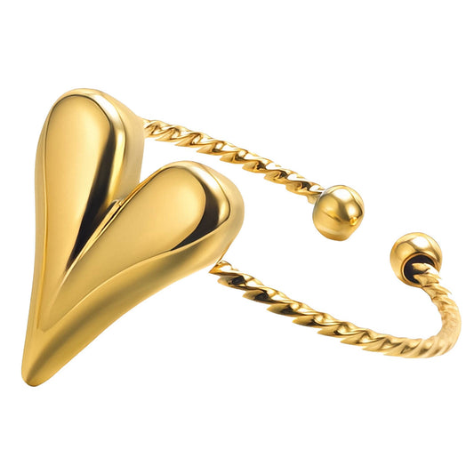 Heart Ring, 18K Gold Plated Steel