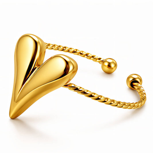 Heart Ring, 18K Gold Plated Steel