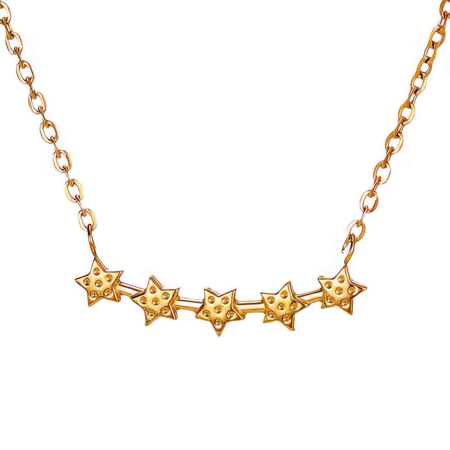 Stars Necklace, 18K Gold Plated Steel