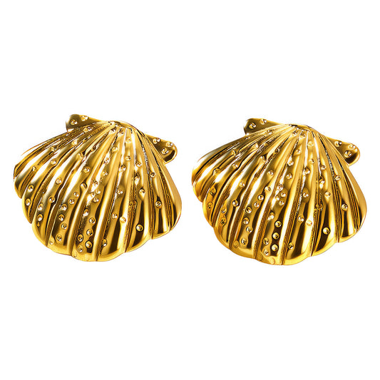 Seashells Earrings, 18K Gold Plated Steel