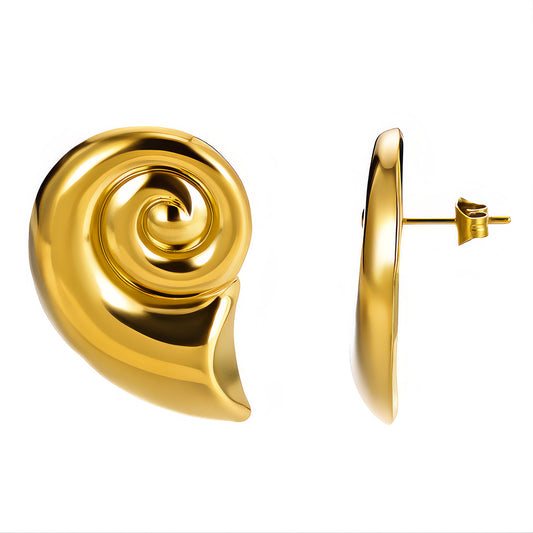 Seashells Earrings, 18K Gold Plated Steel