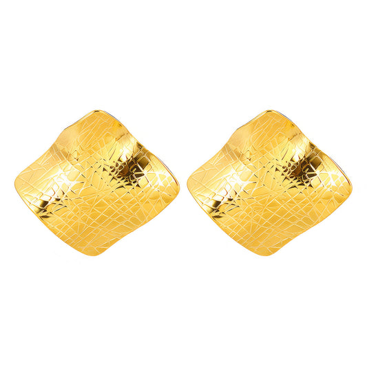 Earrings, 18K Gold Plated Steel
