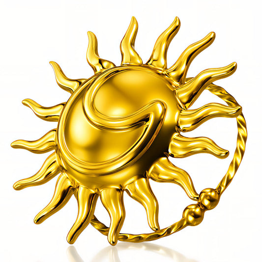Sun Ring, 18K Gold Plated Steel