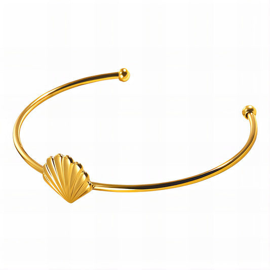 Seashell Bracelet, 18K Gold Plated Steel