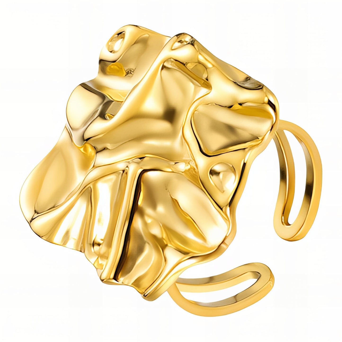 Ring, 18K Gold Plated Steel