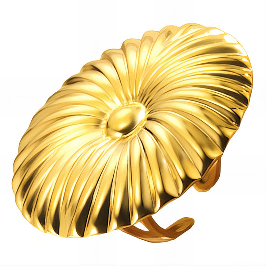 Flower Ring, 18K Gold Plated Steel